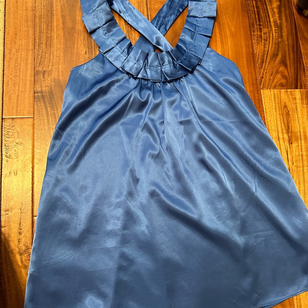 Zinc Satin Blue Top